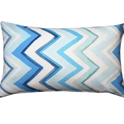 Pacifico Stripes Blue Throw Pillow 12X20