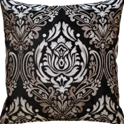 Palazzo Black 22x22 Throw Pillow