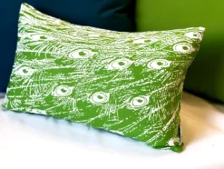 Peacock Orange Relief Throw Pillow 12x20