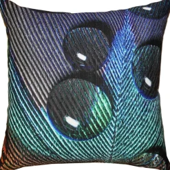 Peacock Splash BGY Throw Pillow 20x20