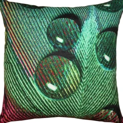 Peacock Splash GYR Throw Pillow 20x20