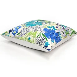 Potting Shed Shady Blues Floral Throw Pillow 25x25