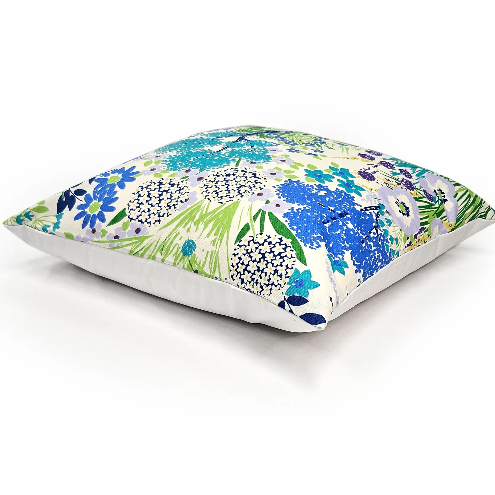 Potting Shed Shady Blues Floral Throw Pillow 25x25