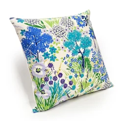Potting Shed Shady Blues Floral Throw Pillow 25x25