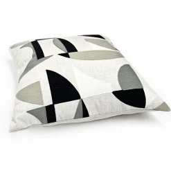 Prism Abstract Black Embroidered Throw Pillow 22x22
