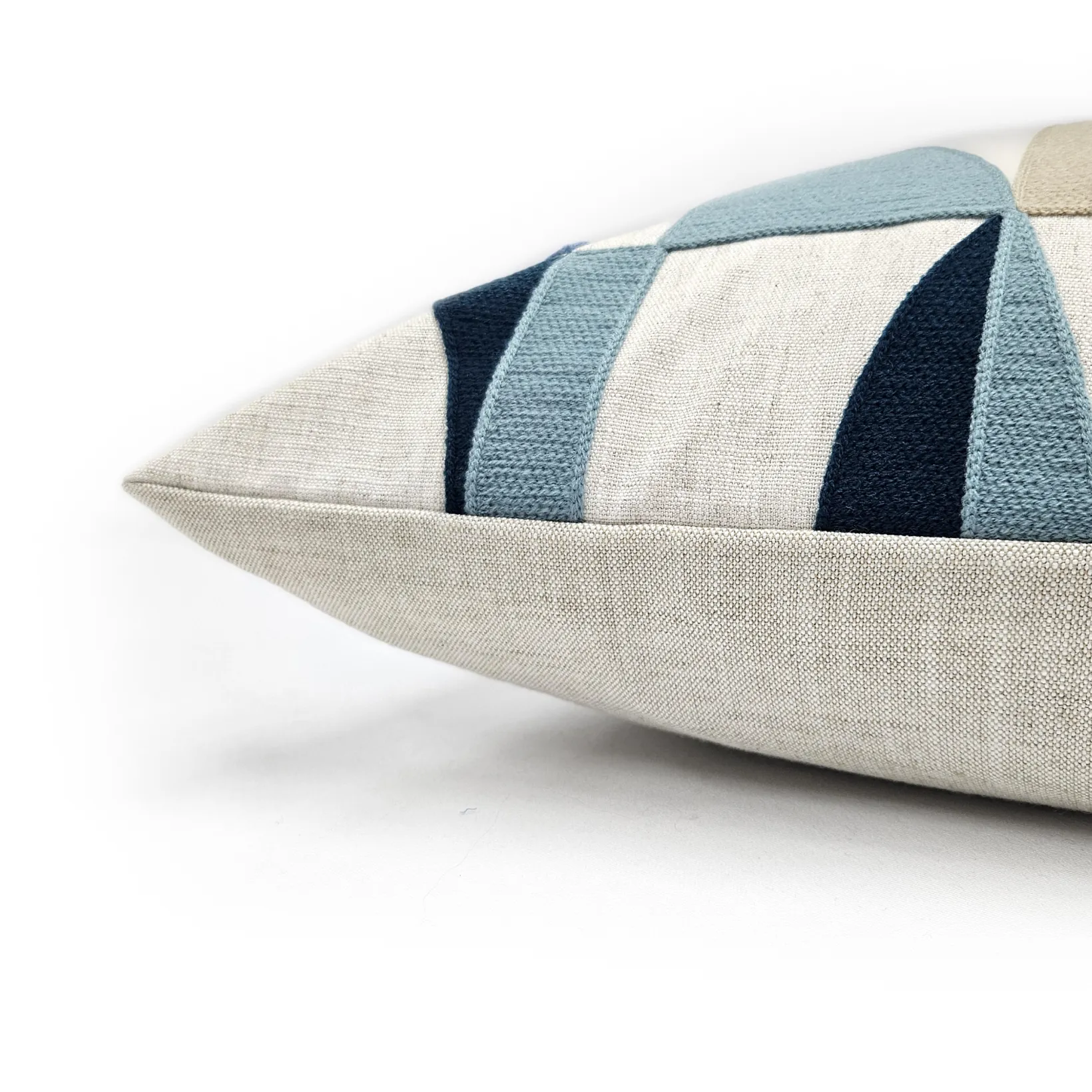 Prism Abstract Blue Embroidered Throw Pillow 22x22
