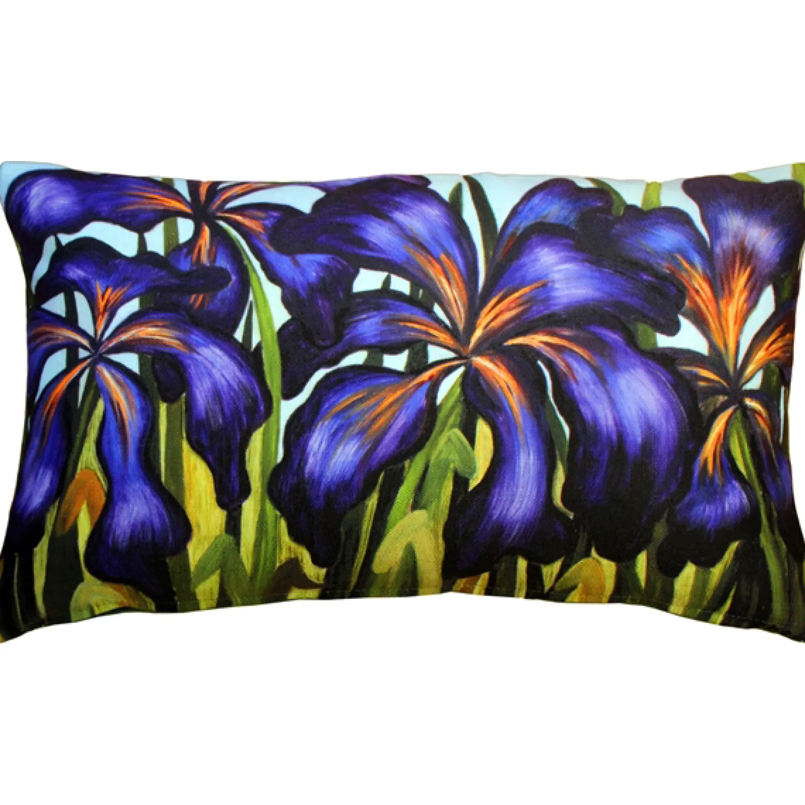 Purple Irises 12x20 Throw Pillow