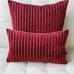 Rockefeller Lava Red Velvet Throw Pillow 20x20