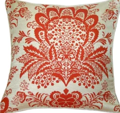 Rustic Floral Orange 20x20 Throw Pillow