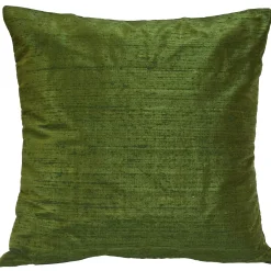 Sankara Avocado Green Silk Throw Pillow 16x16