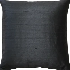Sankara Black Silk Throw Pillow 18x18