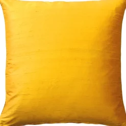 Sankara Deep Yellow Silk Throw Pillow 20x20