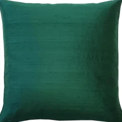 Sankara Forest Green Silk Throw Pillow 20x20