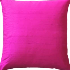 Sankara Fuchsia Pink Silk Throw Pillow 16x16