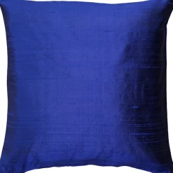 Sankara Ink Blue Silk Throw Pillow 18x18