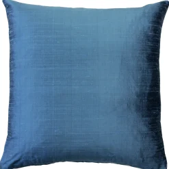 Sankara Marine Blue Silk Throw Pillow 20x20
