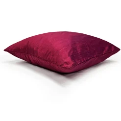 Sankara Raspberry Red Silk Throw Pillow 16x16
