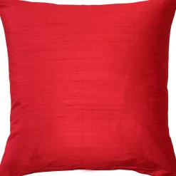 Sankara Red Silk Throw Pillow 18x18