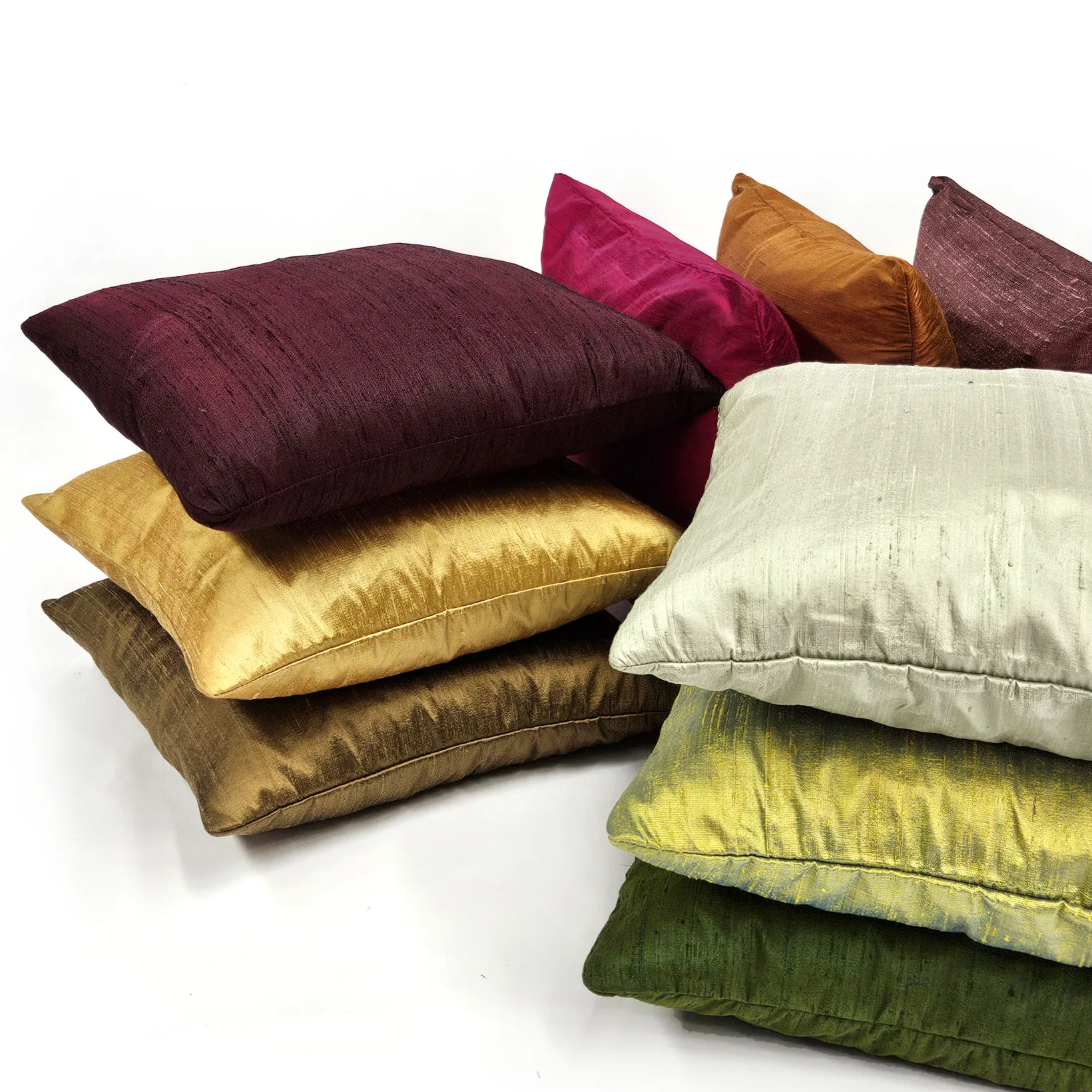 Sankara Wine Silk Throw Pillow 16x16