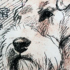 Schnauzer Looking Left Dog Pillow 17x17