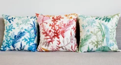 Sea Garden Blue Throw Pillow 20X20