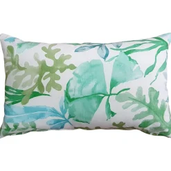 Sea Garden Green Throw Pillow 12X20