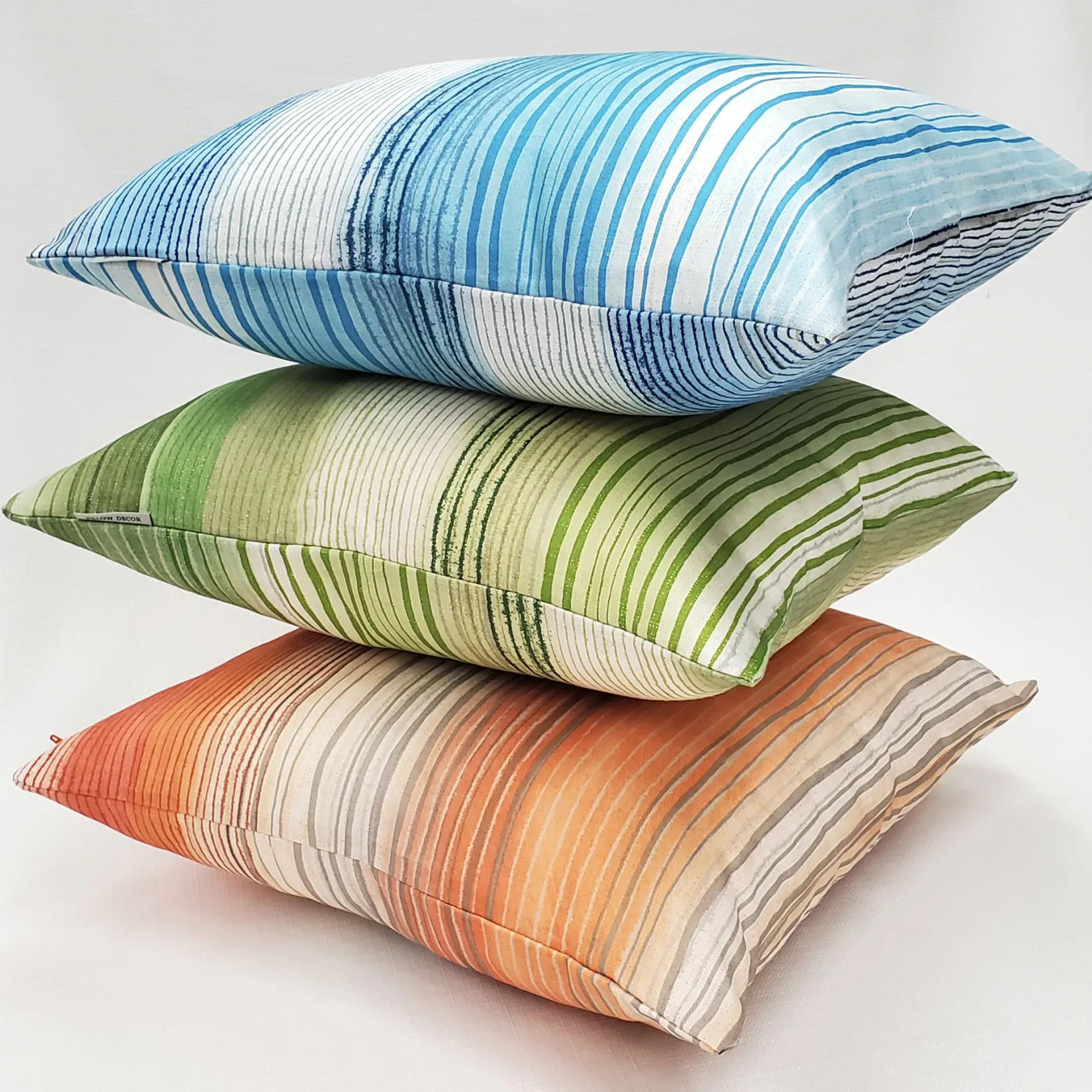 Sedona Stripes Blue Throw Pillow 17x17