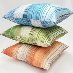 Sedona Stripes Green Throw Pillow 17x17