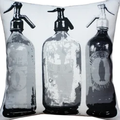 Seltzer Black and White Vintage Throw Pillow 20x20