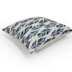 Skyward Plumage Blue Woven Throw Pillow 21x21