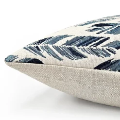Skyward Plumage Blue Woven Throw Pillow 21x21