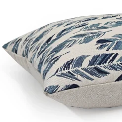 Skyward Plumage Blue Woven Throw Pillow 21x21