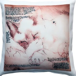 Sleeping Siamese Cat Pillow 17x17