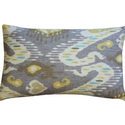 Solo Gray Ikat Throw Pillow 12x20