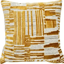 Spanish Steps Gold Velvet Throw Pillow 16x16