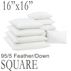 16" Square Feather Down Pillow Form