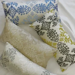 Sumatra Gold Wreath Embroidered Silk Decorative Throw Pillow 21x21