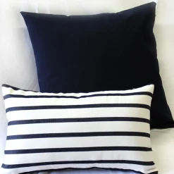 Sunbrella Lido Indigo Stripes 12x19 Outdoor Pillow