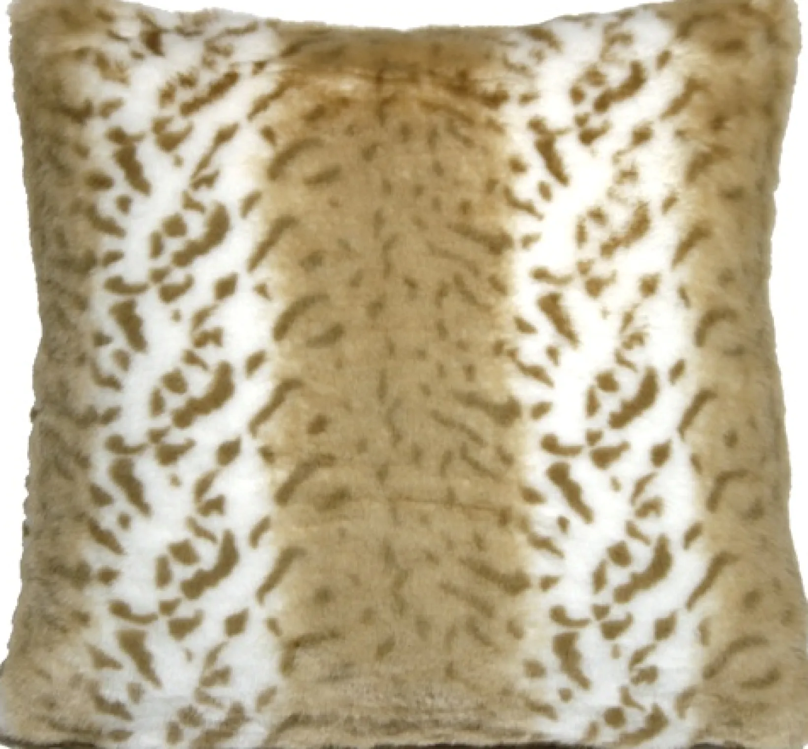 Tawny Lynx Faux Fur 20x20 Throw Pillow