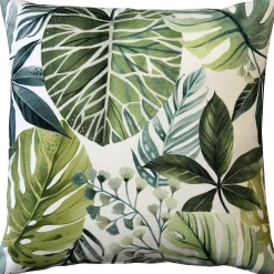 Thai Garden Green Leaf Throw Pillow 20x20