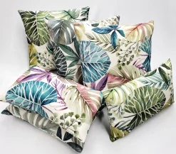 Thai Garden Green Leaf Throw Pillow 12x20