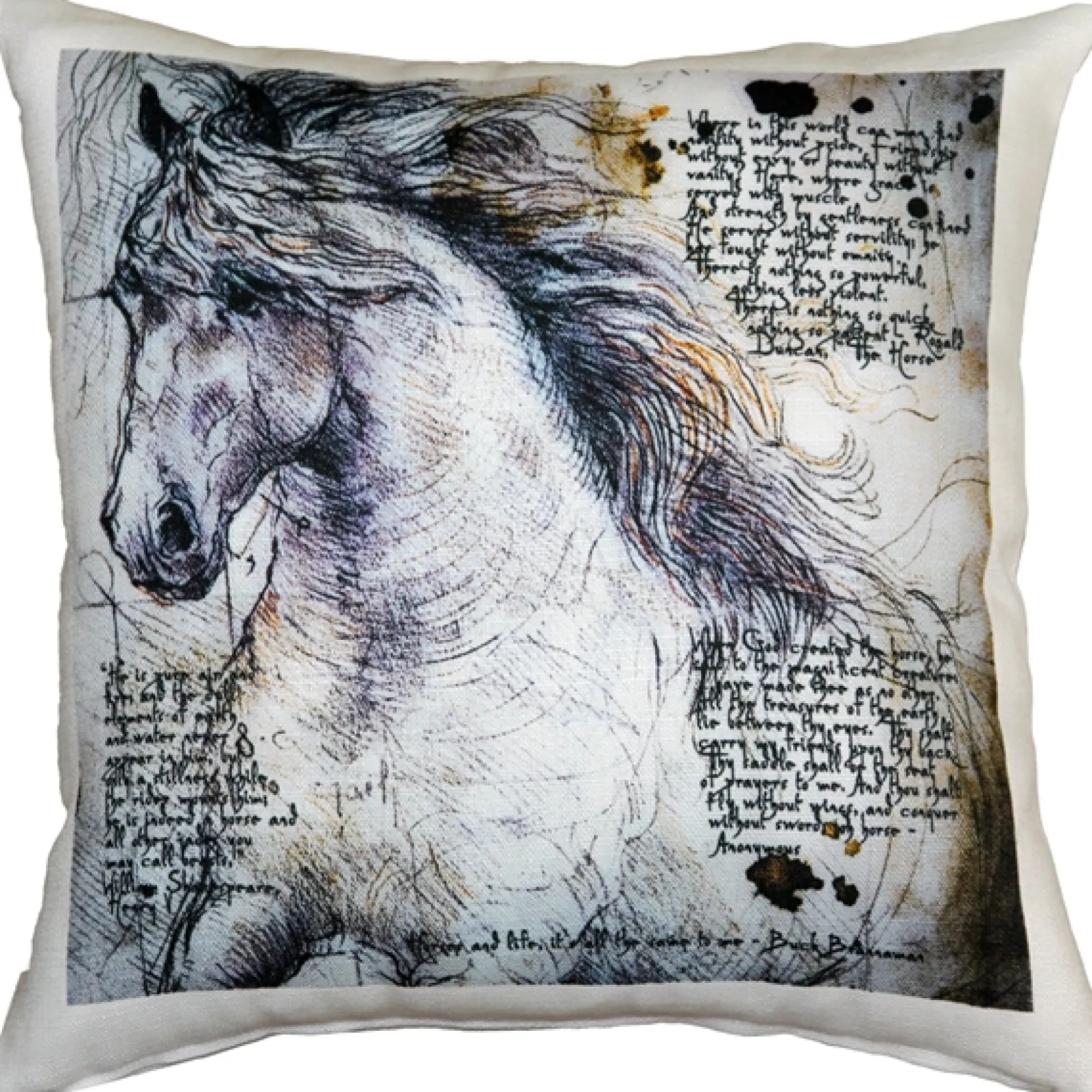 The Love of Horses Stallion 17x17 Throw Pillow