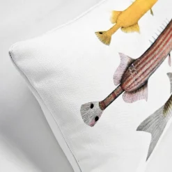 Three Fish Throw Pillow 12x19