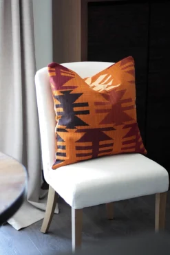 Tribal Orange 22x22 Decorative Pillow