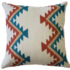 Tulum Coast Embroidered Throw Pillow 12x12
