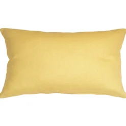 Tuscany Linen Banana Yellow Throw Pillow 12x19