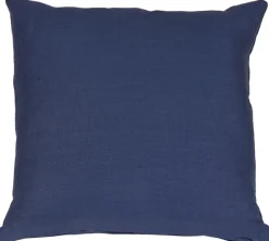 Tuscany Linen Indigo Blue Throw Pillow 20x20