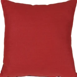 Tuscany Linen Red Throw Pillow 17x17