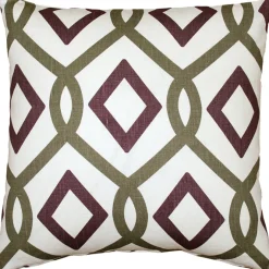 Tuscany Linen Sage Diamond Chain Throw Pillow 17X17