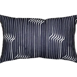 Tuscany Linen Shockwave Blue Throw Pillow 12x19